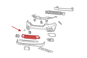 JEEP CHEROKEE V KL 2018-2023 PO FACELIFTINGU GRILL ATRAPA DOLNA ZDERZAKA PRZÓD 68288044AB