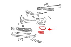 JEEP CHEROKEE V KL 2018-2023 PO FACELIFTINGU KRATKA ZDERZAKA HALOGENU PRZEDNIA LEWA 68287995AB