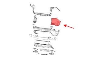 JEEP CHEROKEE V KL 2018-2023 PO FACELIFTINGU NAROŻNIK TYLNEGO ZDERZAKA PRAWY 68407902AA