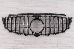 MERCEDES E-CLASS W213 2016-2020 PRZED FACELIFTINGIEM  Z KAMERĄ GRILL GT PANAMERICANA SREBRNY
