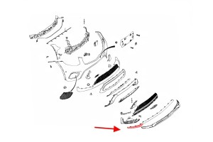 MERCEDES GLC X253 2015-2019 PRZED FACELIFTINGIEM CHROMOWANA LISTWA PRZEDNIEGO ZDERZAKA PRAWA A2538852800