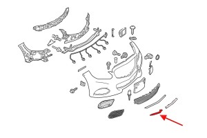 MERCEDES E-CLASS W212 2013-2016 PO FACELIFTINGU CHROMOWANA LISTWA PRZEDNIEGO ZDERZAKA PRAWA A2128852874