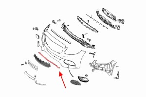 MERCEDES C-CLASS W205 2015-2019 PRZED LIFTINGIEM CHROMOWANA LISTWA PRZEDNIEGO ZDERZAKA A2058850323