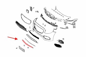 MERCEDES E-CLASS W213 2016-2020 PRZED FACELIFTINGIEM CHROMOWANA LISTWA ZDERZAKA PRZEDNIEGO A2138857000