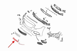 MERCEDES C-CLASS W205 2014-2018 PRZED FACELIFTINGIEM CHROMOWANA LISTWA PRZEDNIEGO ZDERZAKA ŚRODKOWA A2058851574