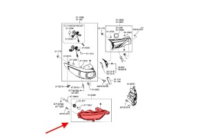 MAZDA CX-5 II 2017-2025 LAMPA PRZECIWMGIELNA TYLNA LEWA KB8M51660C