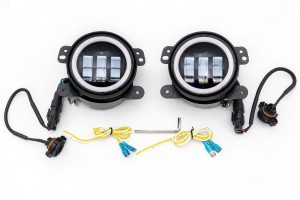 JEEP WRANGLER JK 2007-2018 LAMPY PRZEDNIE PRZECIWMGIELNE 4'' LED 30W 1500 LUMENÓW
