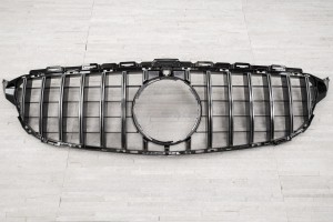 MERCEDES C-CLASS W205 2014-2018 PRZED FACELIFTINGIEM Z KAMERĄ GRILL GT PANAMERICANA SREBRNY