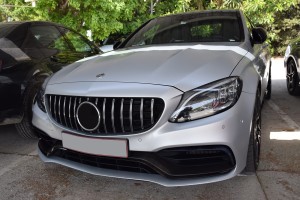 MERCEDES C-CLASS W205 2019-2021 PO FACELIFTINGU GRILL GT PANAMERICANA SREBRNY