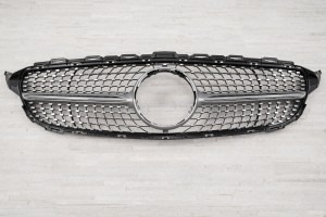 MERCEDES C-CLASS W205 2014-2018 PRZED FACELIFTINGIEM GRILL DIAMOND SREBRNY