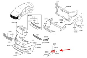KIA OPTIMA III 2013-2015 PO LIFTINGU LAMPA PRZECIWMGIELNA PRZEDNIA PRAWA 92202-2T530
