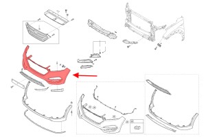 HYUNDAI TUCSON III TL 2015-2018 PRZED LIFTINGIEM ZDERZAK PRZEDNI GÓRNY BEZ PDC 86511D3000