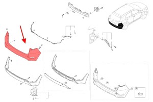 HYUNDAI TUCSON III 2015-2018 PRZED LIFTINGIEM ZDERZAK TYLNY GÓRNY 86611D7000