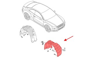 AUDI A4 B8 SEDAN 2007-2015 MATERIAŁOWE NADKOLE PRZEDNIE PRAWE 8K0821172G