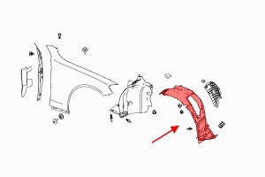MERCEDES C-CLASS W205 2014-2018 PRZED FACELIFTINGIEM NADKOLE PRZEDNIE PRAWE CZEŚĆ PRZEDNIA A2056903401