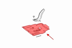 MERCEDES CLA C117 2013-2019 MATERIAŁOWA OSŁONA PODWOZIA ŚRODKOWA Z KOMPLETEM ŚRUB A2465200223