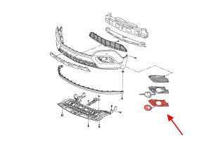 OPEL MOKKA A J13 2012-2016 PRZED FACELIFTINGIEM ZAŚLEPKA ZDERZAKA KRATKA HALOGENU LEWA 95470234
