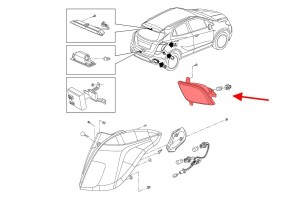 OPEL MOKKA I A J13 2012-2016 PRZED FACELIFTINGIEM LAMPA PRZECIWMGIELNA TYLNA LEWA 95418171
