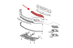 OPEL MOKKA I A J13 2012-2016 PRZED LIFTINGIEM KRATKA PRZEDNIEGO ZDERZAKA ŚRODKOWA 95080698