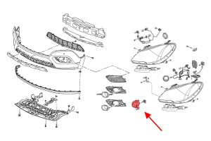 OPEL MOKKA I A J13 2012-2016 PRZED FACELIFTINGIEM LAMPA PRZECIWMGIELNA PRZEDNIA P=L 25829654