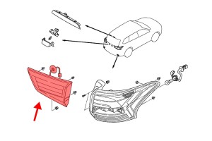 MITSUBISHI OUTLANDER III GF 2015-2021 PO FACELIFTINGU LAMPA KLAPY TYLNEJ PRAWA 8331A180