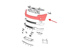 JEEP GRAND CHEROKEE IV WK2 2010-2014 PRZED LIFTINGIEM ZDERZAK PRZEDNI GÓRNY Z PDC I BEZ SPRYSKIWACZY 68078268AB