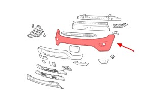 JEEP GRAND CHEROKEE IV WK2 2014-2017 PO FACELIFTINGU ZDERZAK PRZEDNI GÓRNY BEZ PDC 1WL27TZZAC