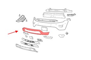JEEP GRAND CHEROKEE IV WK2 2014-2017 ZDERZAK PRZEDNI DOLNY GŁADKI 68143076AD