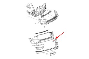JEEP GRAND CHEROKEE IV WK2 2010-2021 PRAWA ZAŚLEPKA ODBLASKOWA TYLNEGO ZDERZAKA 57010720AC