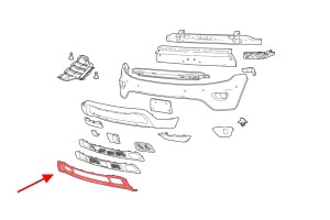 JEEP GRAND CHEROKEE IV WK2 2017-2021 PO DRUGIM FACELIFTINGU CHROMOWANA NAKŁADKA KRATKI PRZEDNIEGO ZDERZAKA 68310779AA