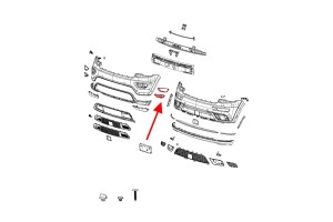 JEEP GRAND CHEROKEE IV WK2 2017-2021 PO DRUGIM FACELIFTINGU ZAŚLEPKA HALOGENU KRATKA ZDERZAKA LEWA CHROM 68261711AA
