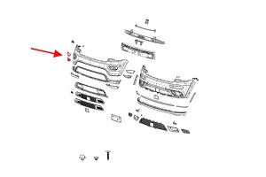 JEEP GRAND CHEROKEE IV WK2 2017-2021 PO DRUGIM FACELIFTINGU ZAŚLEPKA HALOGENU KRATKA ZDERZAKA PRAWA CHROM 68261710AA