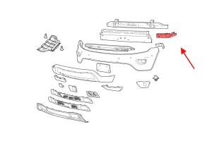 JEEP GRAND CHEROKEE IV WK2 2017-2021 PO DRUGIM FACELIFTINGU ŚLIZG PRZEDNIEGO ZDERZAKA LEWY 68328703AA