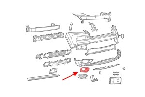 JEEP CHEROKEE V KL 2014-2018 PRZED FACELIFTINGIEM ZAŚLEPKA HALOGENU KRATKA ZDERZAKA PRAWA 68203220AA