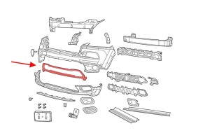 JEEP CHEROKEE V KL 2014-2018 PRZED FACELIFTINGIEM RAMKA ZDERZAKA GRILLA DOLNEGO CHROM 68203230AB 