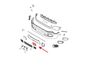 JEEP RENEGADE I BU 2015-2018 PRZED FACELIFTINGIEM ZAŚLEPKA PRZEDNIEGO ZDERZAKA HAKA HOLOWNICZEGO LEWA 5XB58LXHAA