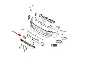 JEEP RENEGADE I BU 2015-2018 ZAŚLEPKA PRZEDNIEGO ZDERZAKA HAKA HOLOWNICZEGO PRAWA 5XB60LXHAA