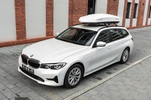 BOX DACHOWY BAGAŻNIK KUFER NA DACH 420L MODEL LONDON BIAŁY
