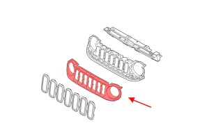 JEEP RENEGADE I BU 2018-2025 PO FACELIFTINGU GRILL CZARNY 6VN65LXHAA