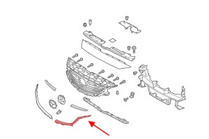 MAZDA 6 III GJ 2016-2018 PO PIERWSZYM LIFTINGU LISTWA CHROMOWANA ATRAPY CHŁODNICY LEWA G46L507K1