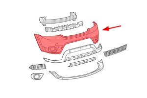 DODGE JOURNEY I 2010-2020 PO FACELIFTINGU ZDERZAK PRZEDNI GÓRNY BEZ SPRYSKIWACZY 5YB55TZZAB