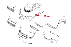 KIA SORENTO III UM 2014-2017 PRZED LIFTINGIEM RAMKA LAMPY PRZECIWMGIELNEJ LEWA 86525C6020
