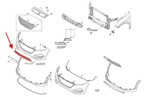 HYUNDAI TUCSON III TL 2015-2018 PRZED LIFTINGIEM KRATKA ŚRODKOWA PRZEDNIEGO ZDERZAKA DOLNA 86561D7000