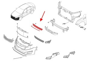 KIA OPTIMA III TF 2013-2015 PO LIFTINGU KRATKA ŚRODKOWA ZDERZAKA 865602T700