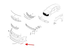KIA OPTIMA IV JF 2015-2018 PRZED LIFTINGIEM CHROMOWANA LISTWA ZDERZAKA PRZEDNIEGO LEWA 86563D5000