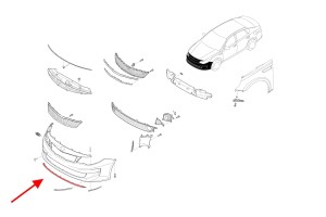 KIA OPTIMA IV JF 2015-2018 SPOILER DOKŁADKA PRZEDNIEGO ZDERZAKA 86591D4000