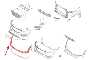 HYUNDAI TUCSON III TL 2015-2018 PRZED FACELIFTINGIEM ZDERZAK PRZEDNI DOLNY 86512D7000