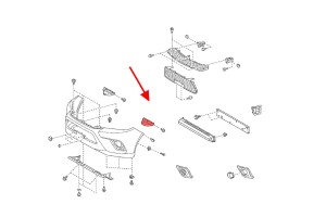 TOYOTA HILUX VIII AN120 2015+ ŚLIZG PRZEDNIE ZDERZAKA LEWY 521160K190