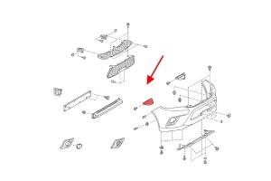 TOYOTA HILUX VIII AN120 2015+ ŚLIZG PRZEDNIE ZDERZAKA PRAWY 521150K190