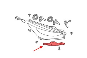 FORD ESCAPE MK3 III 2016-2019 PO FACELIFTINGU WSPORNIK REFLEKTORA ŚLIZG PRZEDNIEJ LAMPY PRAWY GV4117E762AB